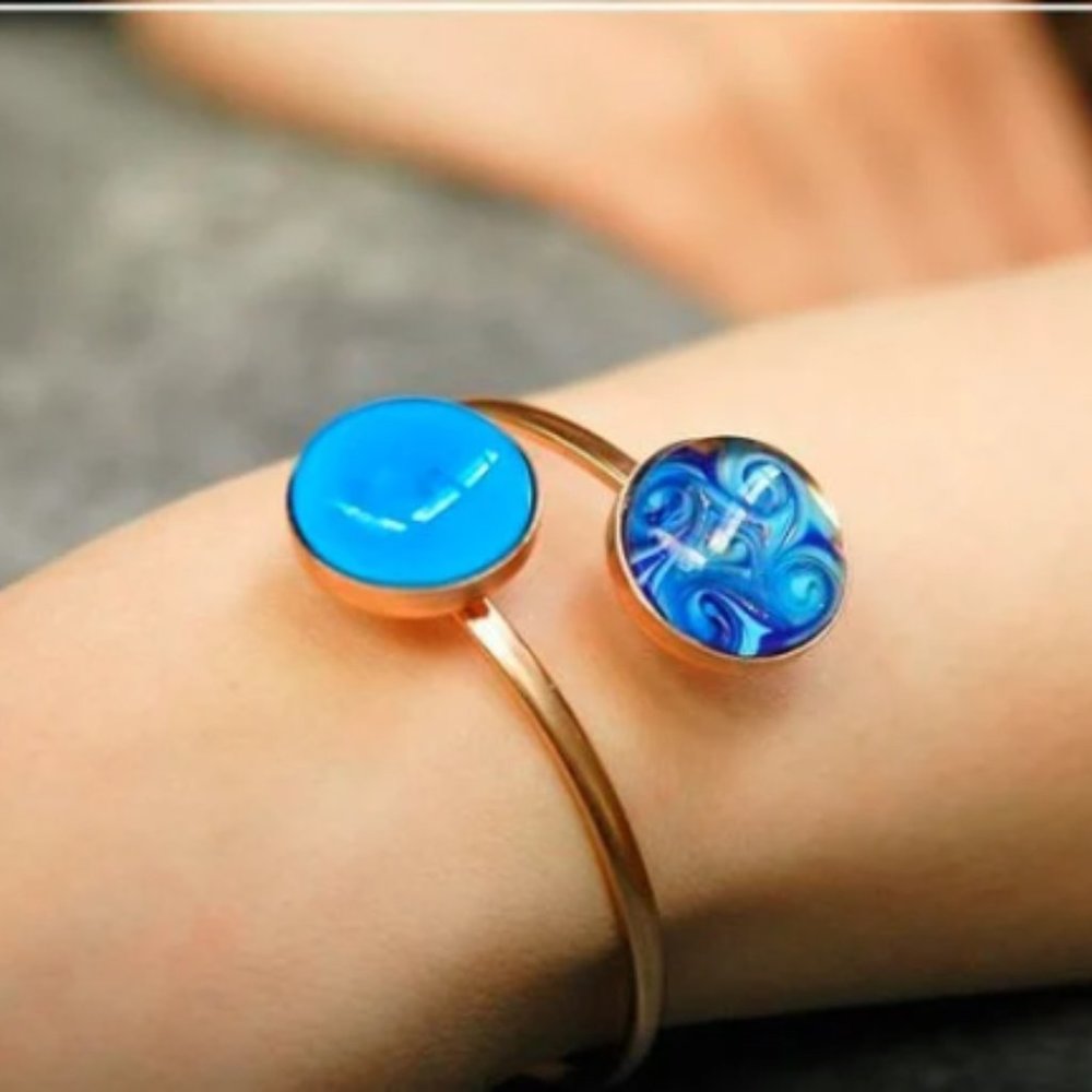 Handmade Blue Glass Bracelet